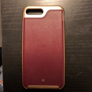 Caseolgy Maroon and Gold IPhone 7/8 Plus Case